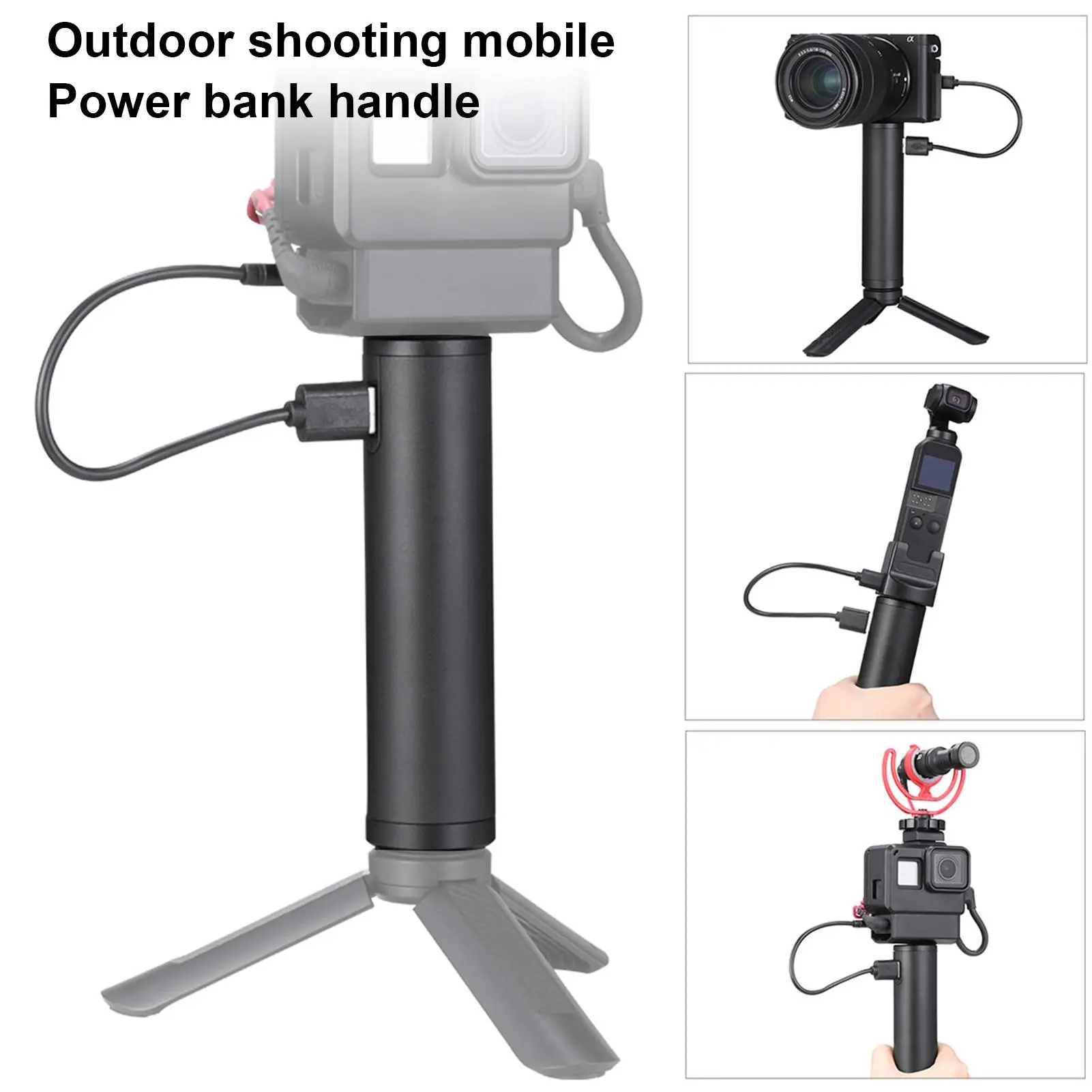 ULANZI BG-2 Power Hand Grip алюминиевая Батарейная ручка 6800 мАч для GoPro 6 7 8 смартфон Osmo карман