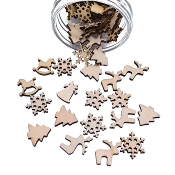 

100g/pack Wooden Christmas Confetti Mini Snowflake Bell Tree Shaped Confetti for Christmas New Year Party DIY Wood Decoations 7