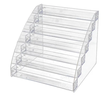 

7 Tier Rack Acrylic Clear Nail Polish Display Cosmetic Varnish Organizer Stand Holder Manicure Tool Storage Box