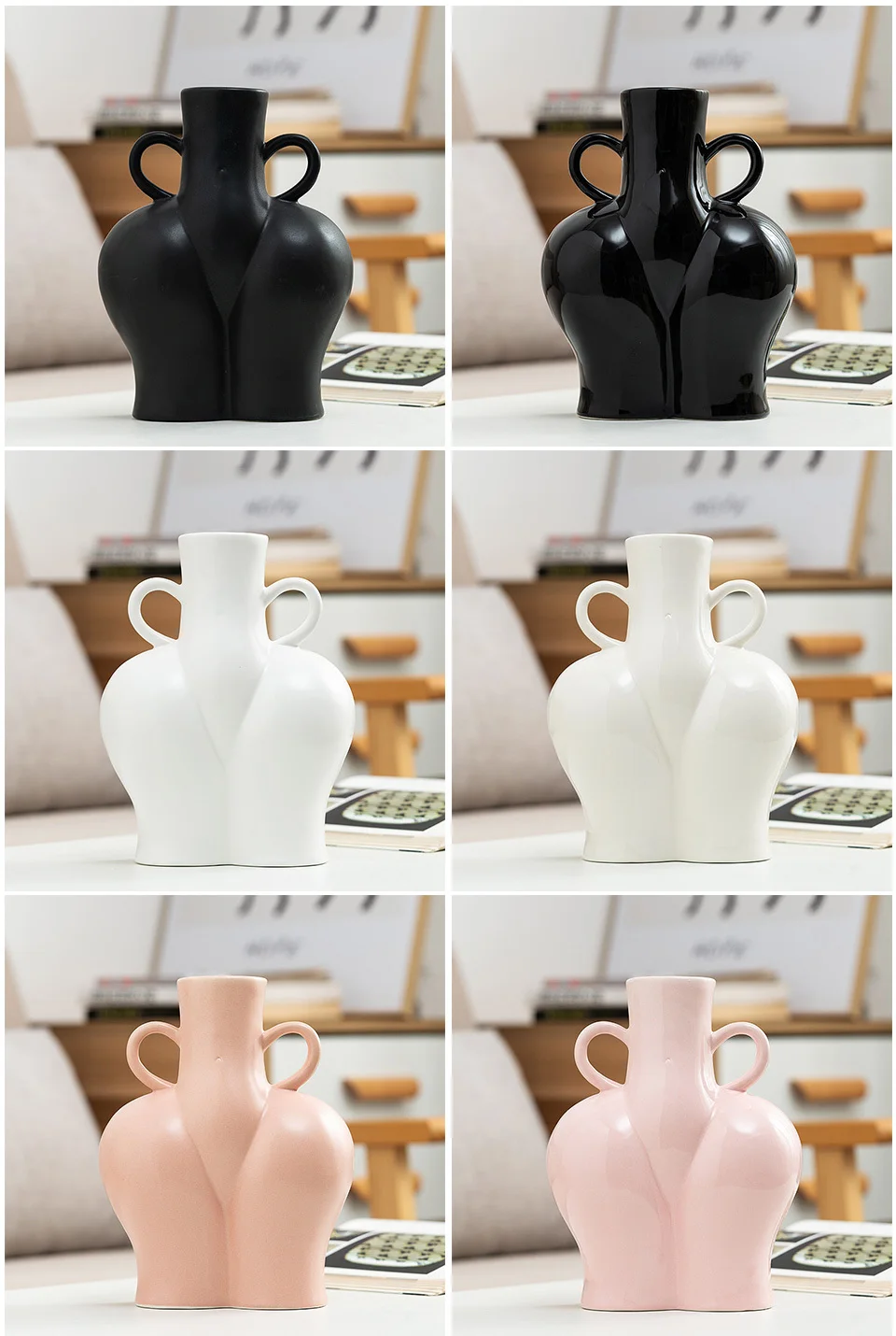 Grand Vase à Poser Au Sol Centrakor Vase en céramique Moderne fait à la main, simple, Art corporel, fleur de  culture aquatique, ornements de décoration de maison nordique | AliExpress