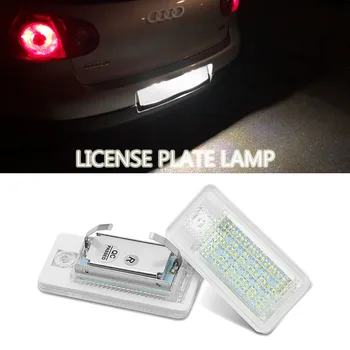 

2pcs Car LED White Number License Plate Lights Assembly For Audi A3 A4 A6 A8 B6 B7 C6 Q7 RS6 S4 S6 S8