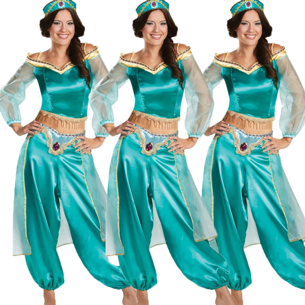 Костюм на Хэллоуин Волшебная Лампа Алладина Принцесса Жасмин взрослый Косплей Костюм женский высокое качество карнавальный костюм