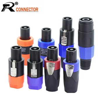 

100pcs/lot 4 Pin Speaker Power Amplifier Connector NL4FC 4 Pole 4 Cores Male Plug Audio Loudspeaker AC Power Plug Connector