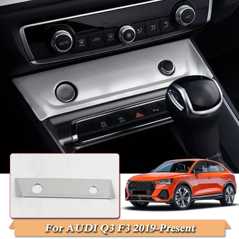 

Car Styling ABS Chrome For Audi Q3 F3 2019-Present Central Control Knob Panel Cover Sequin Internal Accessory Cover Sticker