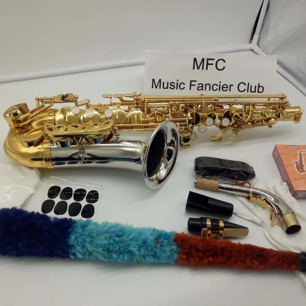 Музыка Fancier клуб альт саксофон MAS-9933 MAS-WO33 никелированные Золотые Ключи Саксофон альт Лигатура мундштука тростник шея с Чехол