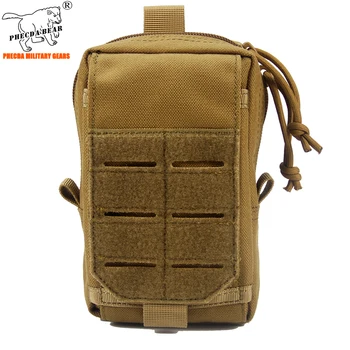 

PHECDA BEAR 1000D polyester laser cut molle system tactical smart phone pouch outdoor durable first aid kit pouch military pouch