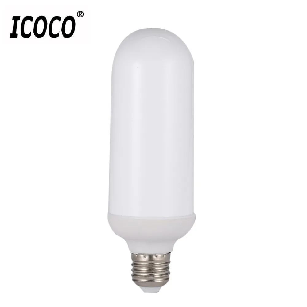 ICOCO E27 5 Вт/6 Вт Светодиодный светильник с эффектом мерцания, Ночной светильник без пламени, имитирующий пламя, Лидер продаж для дома/магазина, Декор, Прямая поставка