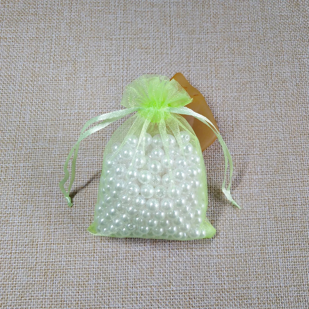 light green 500 шт./лот,, сумки из органзы 7x9 9x12 10x15 13x18 см, Свадебная Упаковка, Подарочная сумка, вечерние украшения, Сумка из органзы для украшений - Цвет: light green