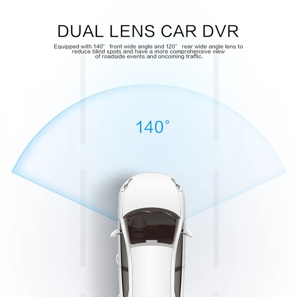  AKASO HD Car DVR Dual Lens GPS Camera Dash Cam Rear View Video Recorder Dash Cam Auto Registrator G