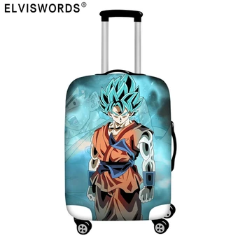 

ELVISWORDS Thicken Travel Luggage Protective Covers Dragon Ball Super Saiyan Trolley Elastic Suitcase Case Travel For 18-32 Inch