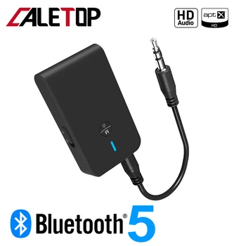 

CALETOP Aptx Bluetooth Adapter Bluetooth 5.0 Transmitter Receiver Adapter Low Lantency Wireless Audio Adapter for Car Speaker TV