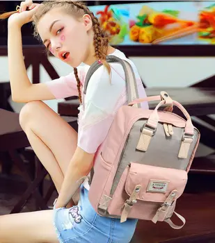 

Women Canvas Bag Backpack Sports Men's Travel Student Shoulder Bag Classical Fashionable Solid Color