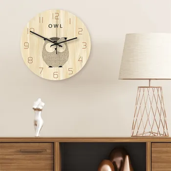 

Cartoon Owl Wall Clock Acrylic Silent Watch horloge Home Decoration Kids Room Bedroom Modern Design Mute reloj de pared relojes
