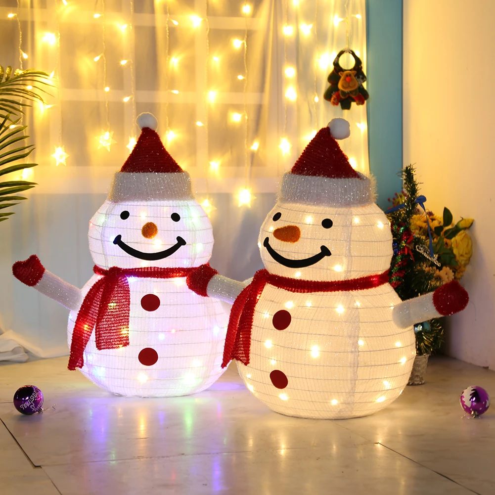 Interior ao ar livre jardim natal boneco de neve lanterna ornamento lâmpada  led gramado dobrável lanterna decoração de natal boneco de neve|Enfeites p/  árvore de Natal| - AliExpress