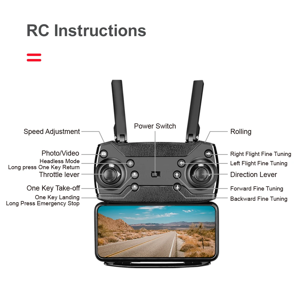 Дрон камера HD широкоугольный 4K 1080P WIFI FPV оптический поток двойная высота