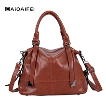 CAIOAIFEI Ретро Лоскутные женские роскошные сумки масло воск кожа женские сумки-тоут модные женские сумки через плечо сумка-мессенджер