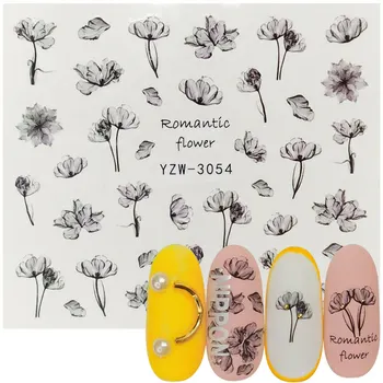 

1 Sheet Nails Sticker 3D Flower Leaves Slider Water Transfer Nail Decals for Manicure Nail Art DIY Transfer Sticker Decoration