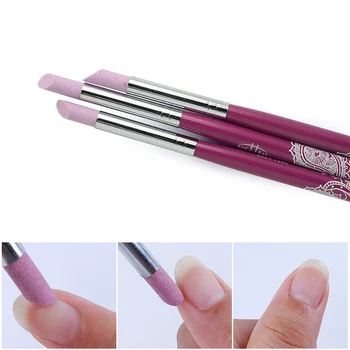 

1PCS Manicure Orange Stick Cuticle Epidermal Pusher Nail Polishing Buffer Block Soft Polishing Nail File Durable Manicure Tools