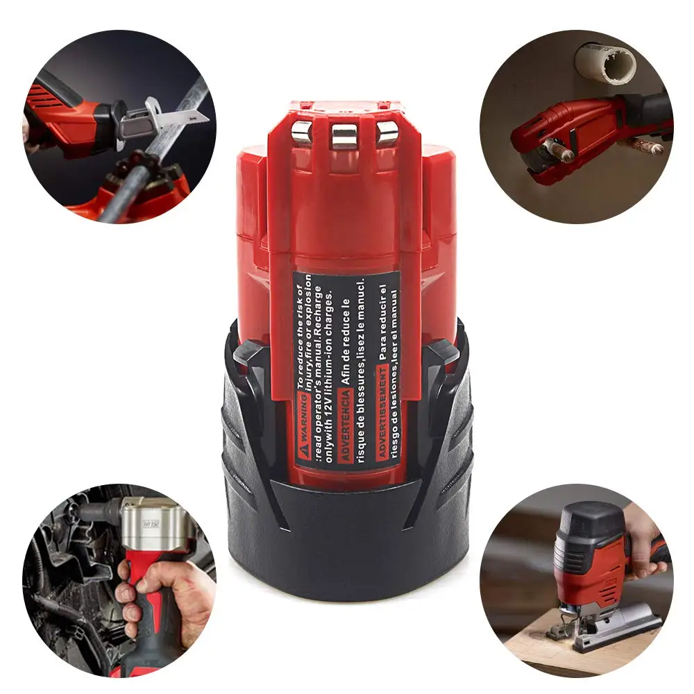 Waitley 12V 2.500Ah аккумуляторная батарея 2.5Ah для Milwaukee M12 XC беспроводные инструменты 2500mAh 12 v батареи 48-11-2401 MIL-12A-LI