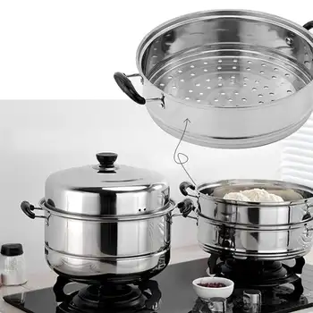 

New Stainless Steel 4 layer Thicken Steamer Pot Steam Pot Boiler Induction Cooker Steaming Pot Soup Pot for Kitchen cookware Too