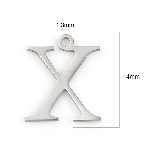 Fashion 304 Stainless Steel Charms Silver Color Greek Alphabet Pendants for Women Necklace Earring Jewelry Accessories Gifts Style V