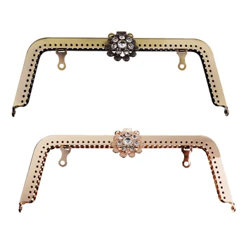 

20cm Retro Purse Bag DIY Craft Arch Metal Frame Diamante Deco Flower Clasp Bag Making Supplies