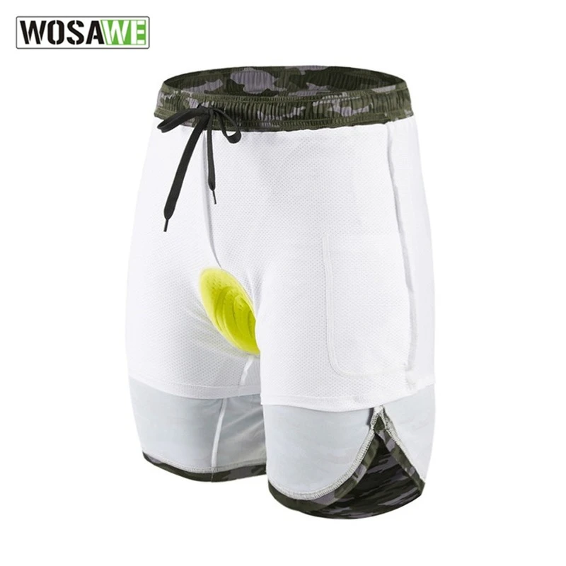 

WOSAWE Men Cycling Shorts with Gel Pad Breathable Mountain Bike Bicycle Shorts Shockproof MTB Downhill Shorts with Phone Pocket
