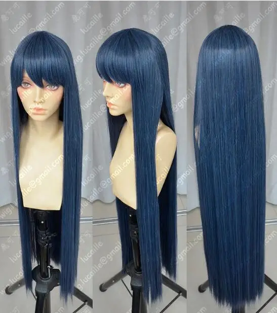 

Free Shipping Danganronpa Maizono Sayaka 100cm Blue Black Cosplay Party Wig