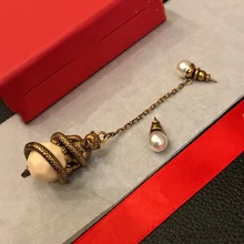 Горячая Распродажа, брендовые модные вечерние ювелирные изделия для женщин, серьги в виде обезьяны и змеи, серьги с помпонами, серьги с искусственным жемчугом, винтажные стильные вечерние серьги