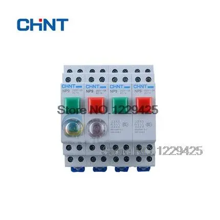 Chnt Chint Interruttore A Pulsante Momentaneo Np9 Con Guida Din Modulare A Led 230V Rosso Verde