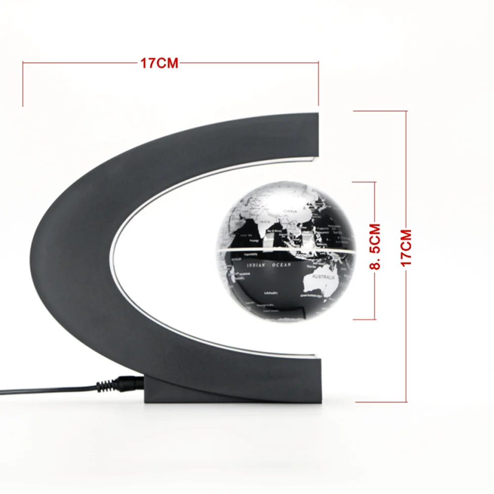 

Hot Magnetic Levitation Floating Globe Levitation Rotating Globe World Map with Colored LED Lights for Home Office Desk Decorati