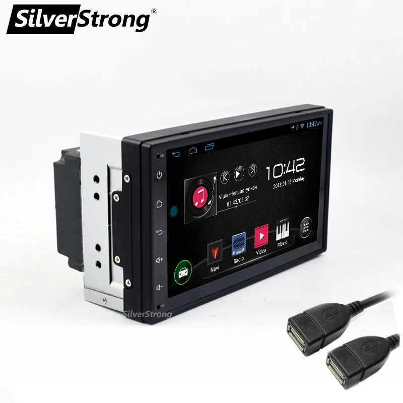 SilverStrong четырехъядерный 7 'ƈDIN Android9.0 автомобильный DVD LADA Granta универсальное