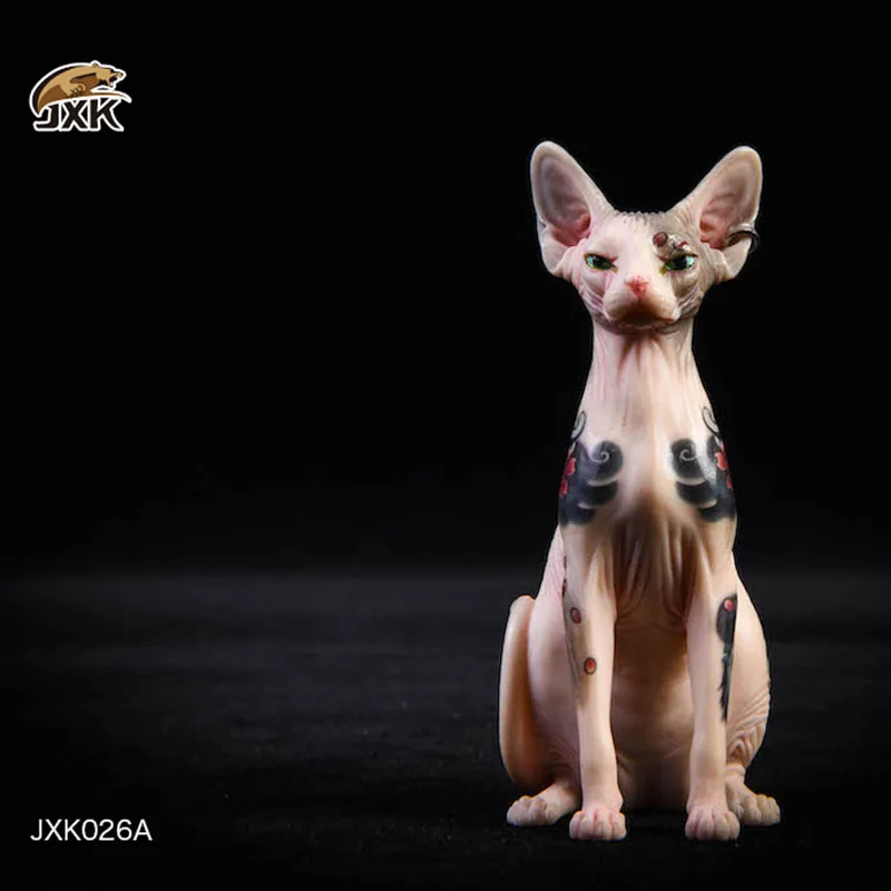 1 6 Scale Simulation Jxk Tattoo Version Of Sphinx Hairless Cat Simulation Animal Model Static Decoration Mode Play Gifts Show Action Figures Aliexpress