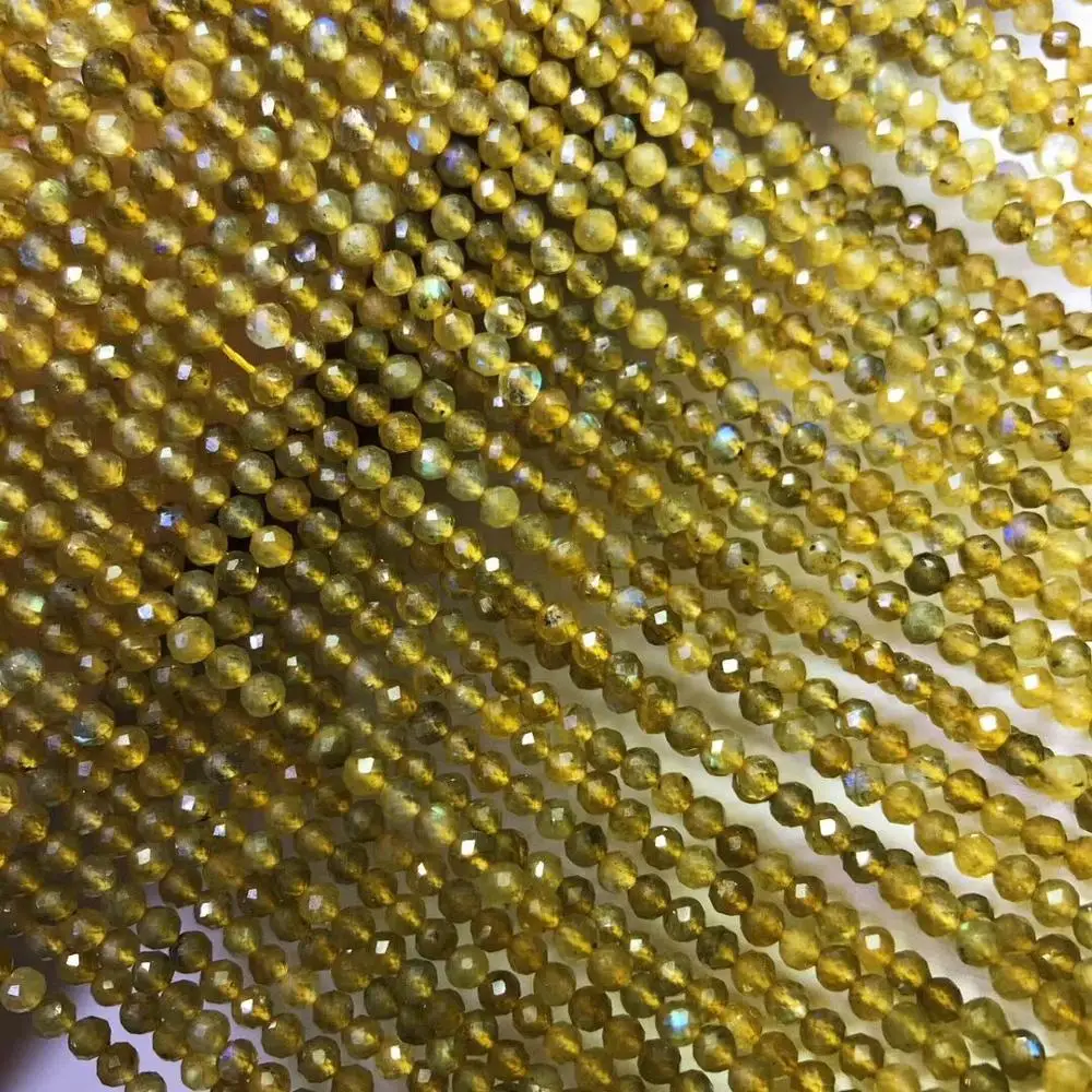

Желтый Лабрадорит AA, бусины россыпью с гранями, 3-3,5 мм, натуральные для изготовления ювелирных изделий, ожерелий 14 дюймов, FPPJ, оптовая продажа