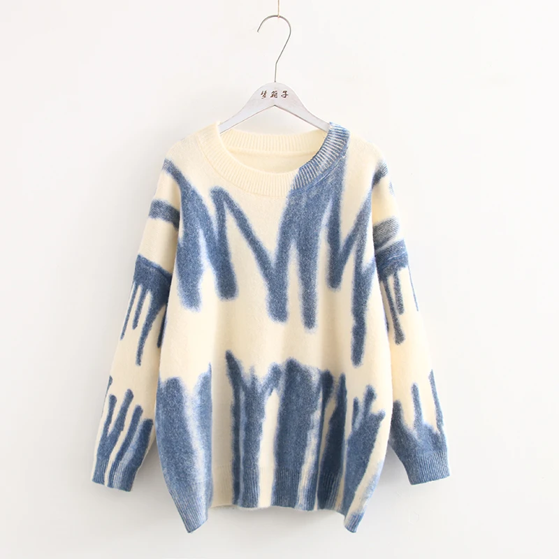Punk Paint spray graffiti pattern pullover sweater mori girl | Женская одежда
