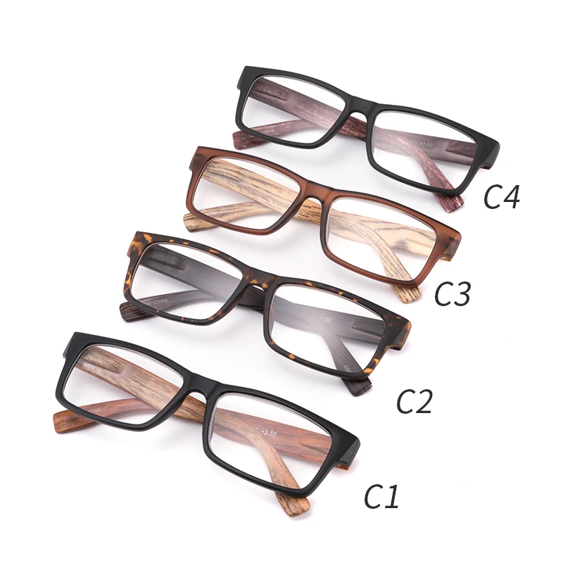 Gafas de lectura cuadradas para hombre, lentes con montura extragrande, acabado de madera, color negro, de alta calidad, bolsa de tela, a la de lectura de hombres| - AliExpress