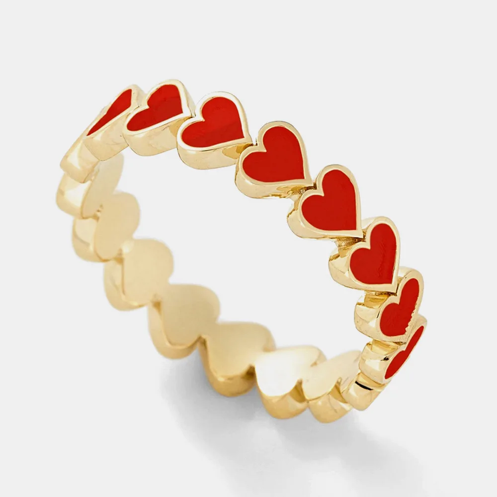 Finger Ring VG 6YM Love Heart Engagement Ring For Women Drip Oil Heart Rings Plated Lady Band Rings Trendy Wedding Party Accessories
