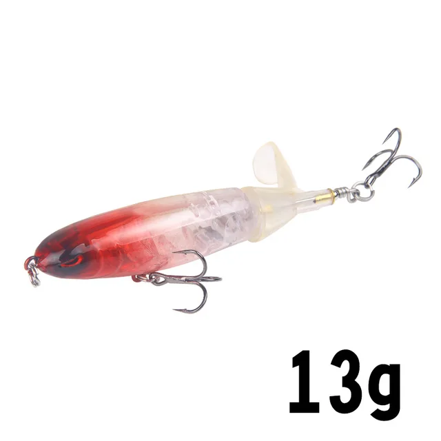 1 Pcs 10cm/14cm Topwater Fishing Lure Whopper Popper Artificial Bait Hard Plopper Soft Rotating Tail Fishing Tackle Fishing Bait E