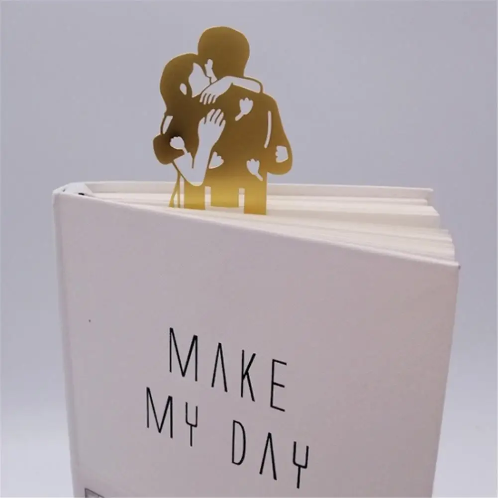 Creative Bookmark People Hug Shaped School Office Stationery Student Supplies Decorative Metal Binder |