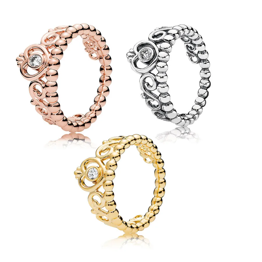 

2019 New 925 Sterling Silver My Princess Stackable Ring Clear CZ For Women classic and elegant charm Ring 3 Colors Jewelry