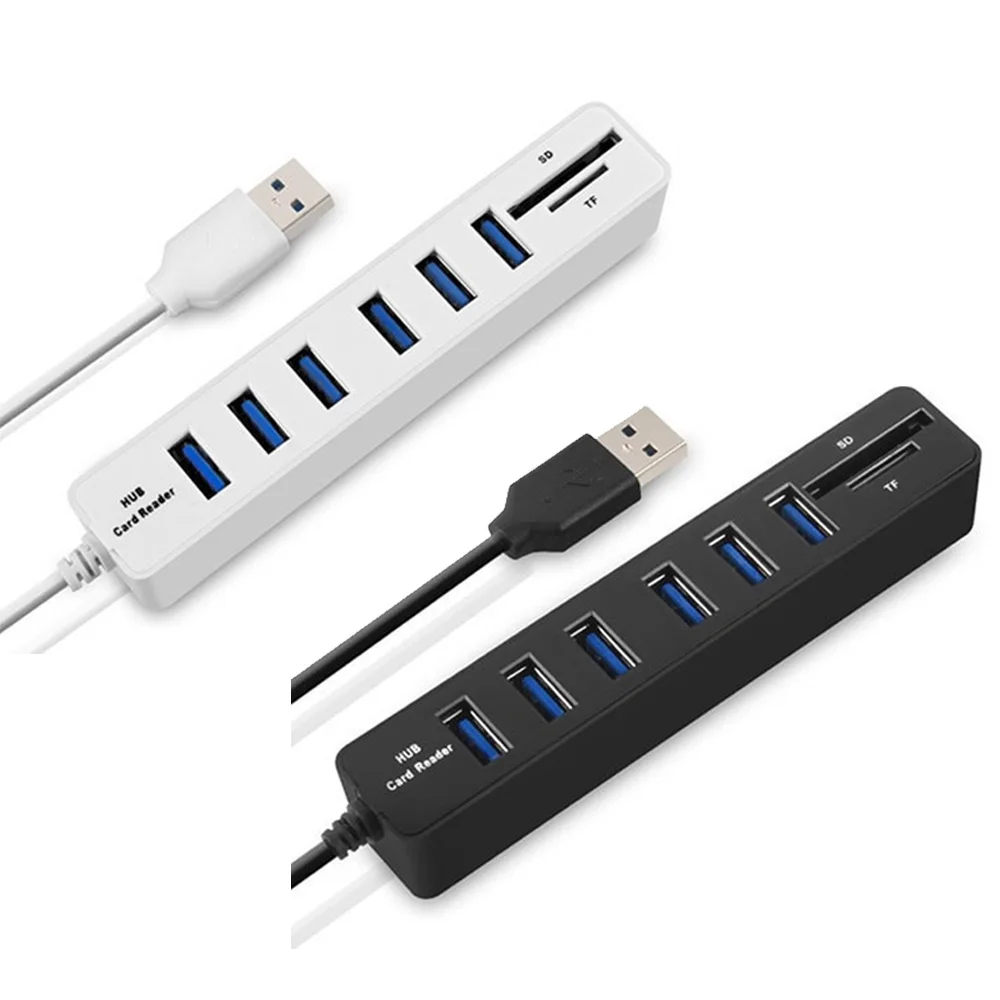 1 шт. USB 2,0 концентратор TF SD Карта Чтение порт адаптер Аксессуары для Windows XP 2000