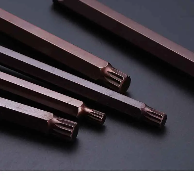 합금 Torx 스크루드라이버 비트, 드라이브 S2, 12 포인트 MM 스플라인 소켓 비트, 렌치 M5 M6 M8 M10 M12 M14 M16, 200mm 길이 1/2 인치, 1 개