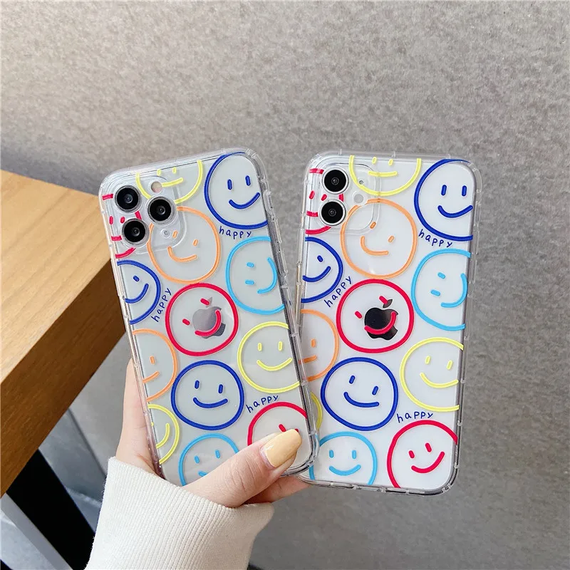 Симпатичный цветной улыбка для Samsung S21 A21 a21S A30 A40 A50 A70 A71 A80 A51 S9 S10 plus S20 FE Note 20 Ultra 8 9 10