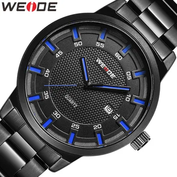 

WEIDE Watch Fashion Stainless Steel Tops Luxury Brand Business Clocks Automatic Calendar Waterproof Casual Sport Mens Watches