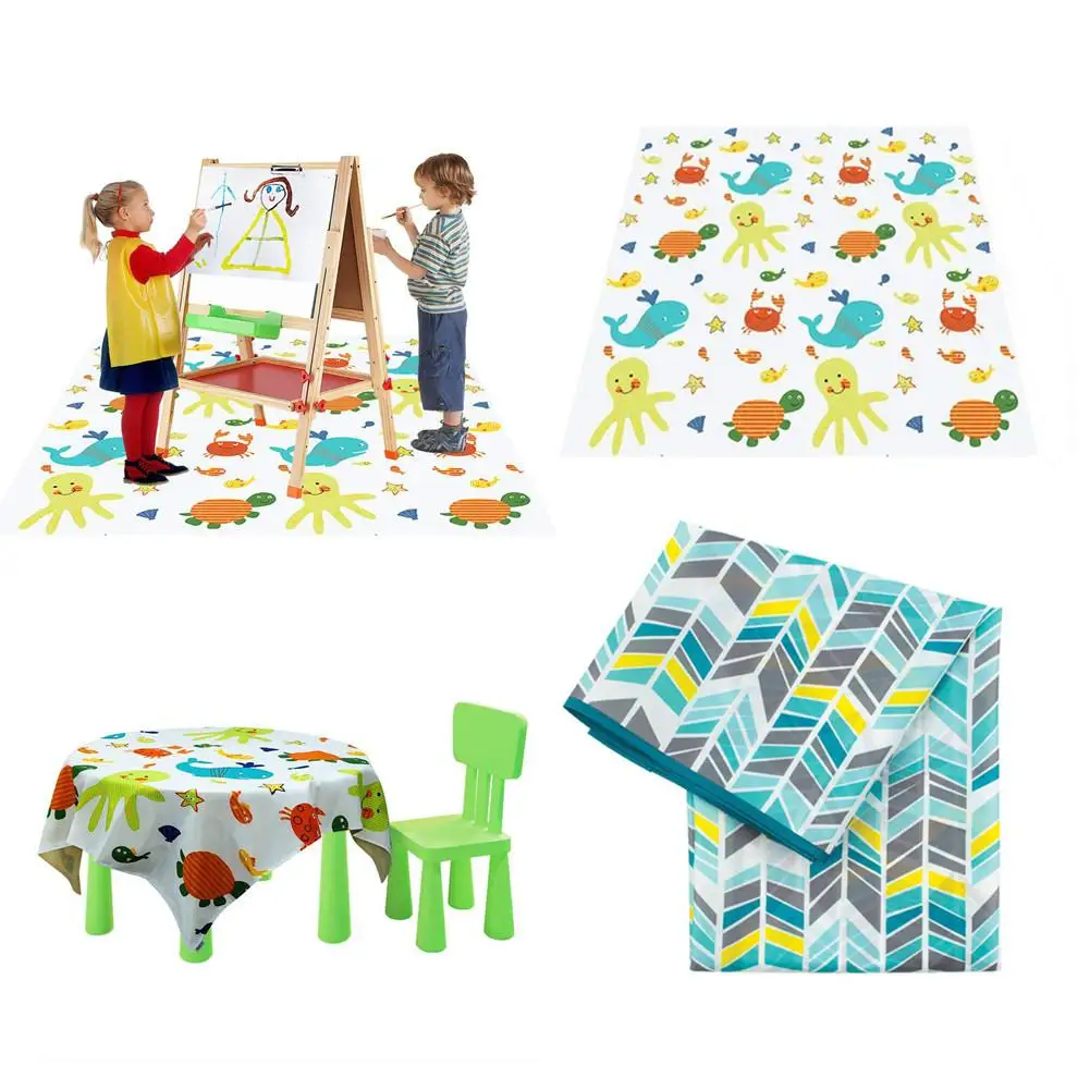 

Children Highchair Floor Mat Boys Girls Baby Play Pad Park Picnic Mat Waterproof Non-Slip Washable Anti-dirty Table Cloth