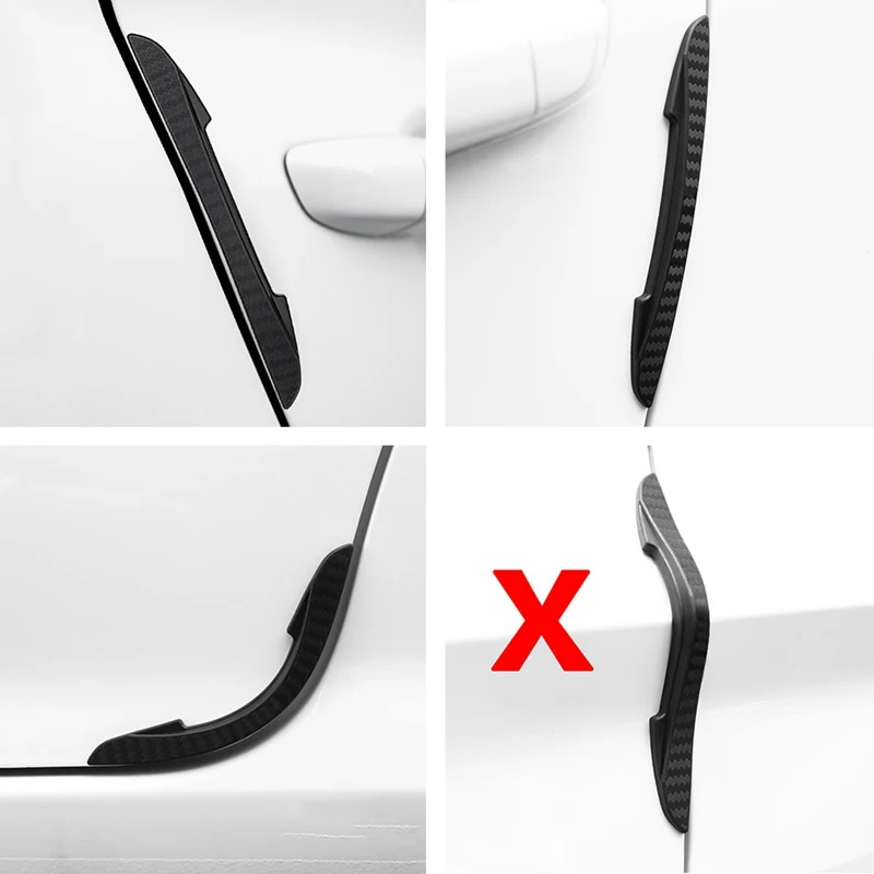 

4PCS Car Door Side Anti-scratch Strip Stickers Decal Rearview Mirror Silicone Sticker Edge Guard Strip For Hyundai Car Covers