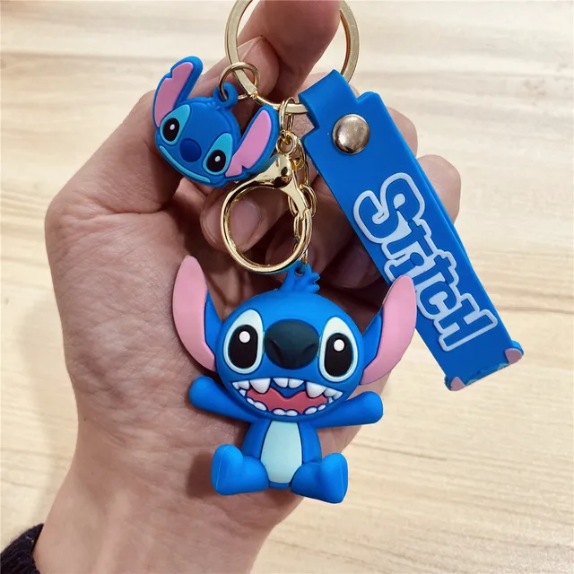 Disney Stitch Keychain Variety of Cartoon Lilo & Stitch Cute Doll Keyring Fashion Couple Bag Ornament Key Chain Car Pendant Gift 35