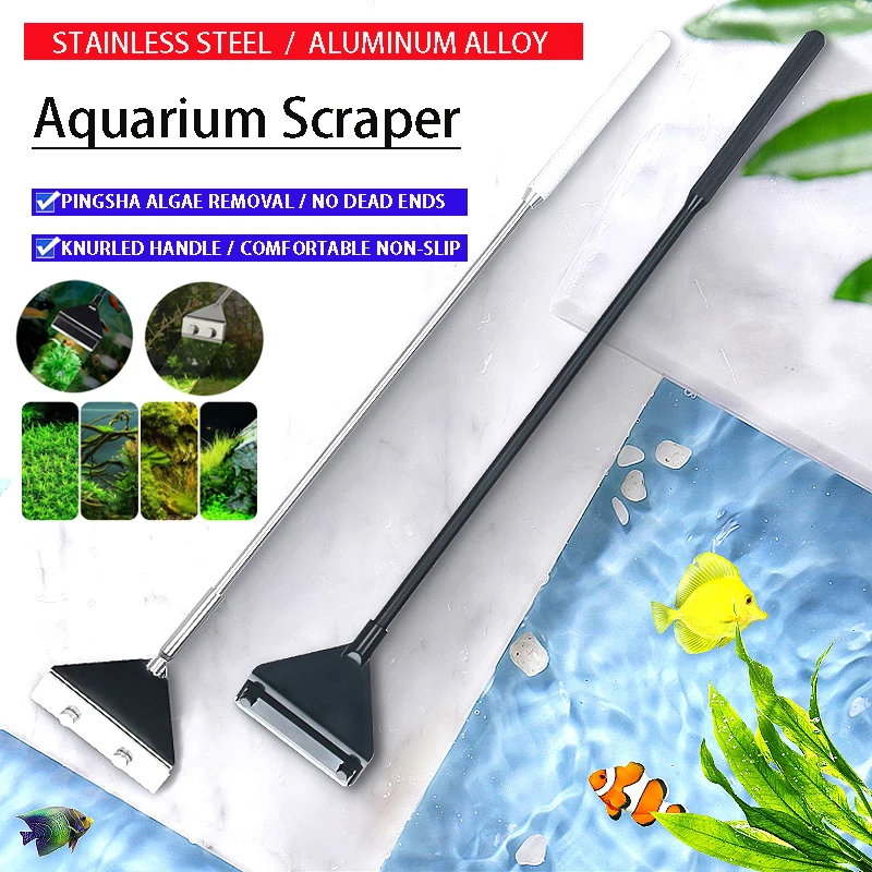 Aquarium Algae scraper,Fish tank Cleaning toolStainless steelaluminum