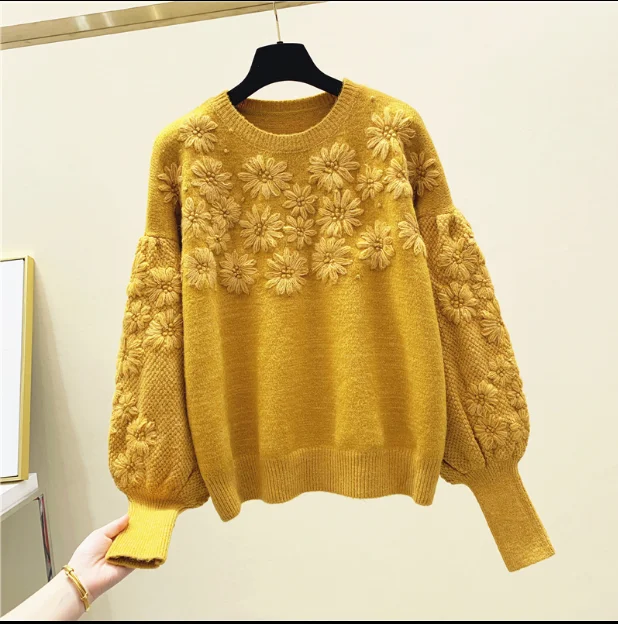 Turtleneck Sweater Female Fall/Winter Wear 2019 New Korean Loose Joker Short Knitted Shirt Lantern Sleeve Sweater Pull Jumper Turtleneck Sweater Female Fall/Winter Wear 2019 New Korean Loose Joker Short Knitted Shirt Lantern Sleeve Sweater Pull Jumper