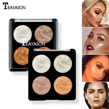 

4 Colors Highlighter Makeup Facial Bronzers Eye Shadow Palette Glow Face Contour Shimmer Powder Illuminator Highlight Cosmetic